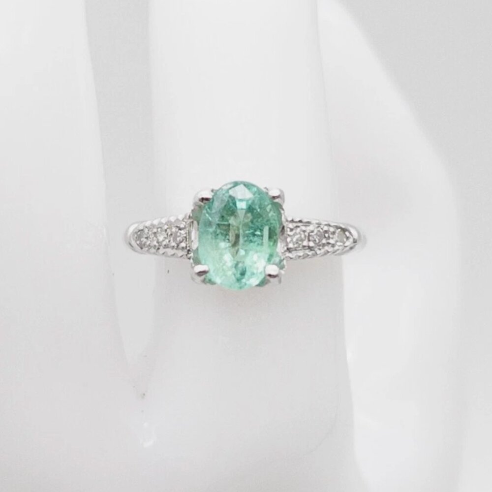 2.45ct Colombian Emerald Diamond Platinum Platinum Ring